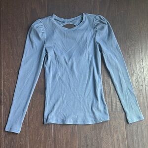 Gap puff sleeve blue shirt XS
